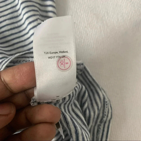 Rachel zoe linen button tie shirt striped in Women size large - Picture 5 of 7